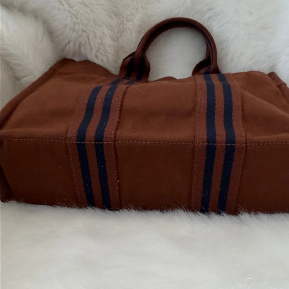 Hermes garden tote small Brown Canvas Bag Authentic! Excellent condition!
